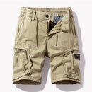 Pantalones cortos de algodón caqui vintage para hombre