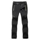 Pantalón térmico para hombre con forro polar resistente al viento, color negro