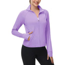 Chaqueta Cortavientos Mujer con protección UPF 50+, bolsillos con cremallera para garantizar la seguridad de los objetos, bolsillo interior,lila.