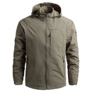 Chaqueta cortavientos deportiva para hombre tejido poliéster, color caqui