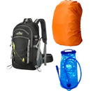 Mochila de hidratación de 35 litros con 1 recambio de agua de 2 litros en color negra
