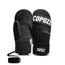 Guantes de esquí impermeables, bolsillo con cremallera, color negro