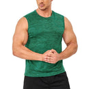 Camiseta sin mangas para hombre material de poliéster elástico en 4 direcciones, mejor elasticidad, color verde