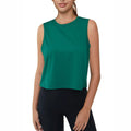 Camiseta sin mangas corta para mujer con protección UPF 50+. Tejido de poliéster, elastano, color verde esmeralda