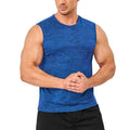 Camiseta sin mangas para hombre material de poliéster elástico en 4 direcciones, mejor elasticidad, color azul royal