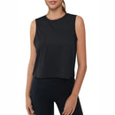 Camiseta sin mangas corta para mujer con protección UPF 50+. Tejido de poliéster, elastano, color negro