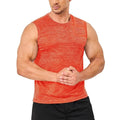 Camiseta sin mangas para hombre material de poliéster elástico en 4 direcciones, mejor elasticidad, color naranja
