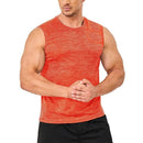 Camiseta sin mangas para hombre material de poliéster elástico en 4 direcciones, mejor elasticidad, color naranja