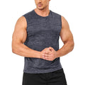 Camiseta sin mangas para hombre material de poliéster elástico en 4 direcciones, mejor elasticidad, color gris oscuro