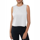Camiseta sin mangas corta para mujer con protección UPF 50+. Tejido de poliéster, elastano, color blanco