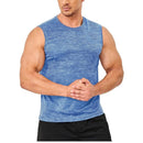 Camiseta sin mangas para hombre material de poliéster elástico en 4 direcciones, mejor elasticidad, color azul claro