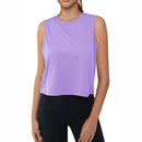 Camiseta sin mangas corta para mujer con protección UPF 50+. Tejido de poliéster, elastano, color lila