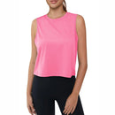Camiseta sin mangas corta para mujer con protección UPF 50+. Tejido de poliéster, elastano, color rosa