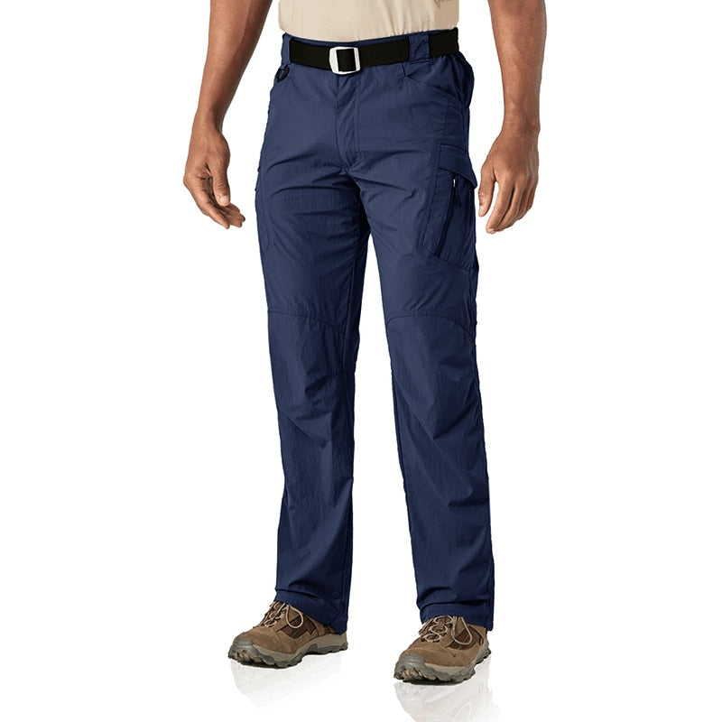 Pantalones tácticos para hombre tejido de nailon, color azul