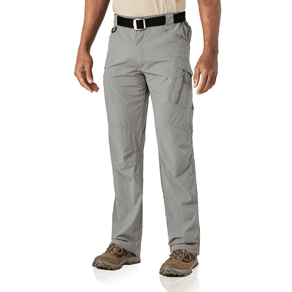 Pantalones tácticos para hombre tejido de nailon, color gris claro
