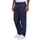 Pantalón masculino cargo con cintura elástica, azul marino.