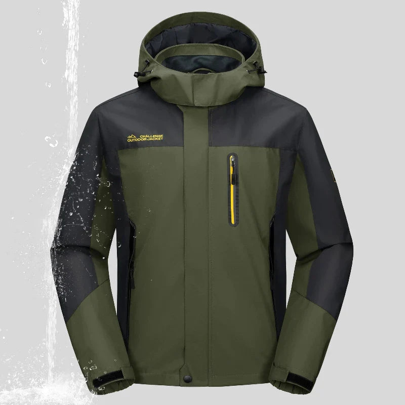 Chaqueta cortavientos deportiva, ligera, impermeable y forrada para hombre verde/negro