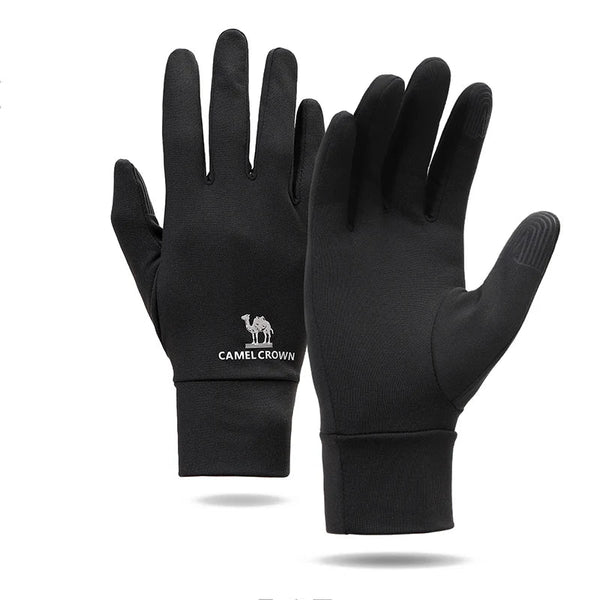 Guantes de pantalla táctil para mujer, transpirables y antideslizantes Guantes forrados de terciopelo, color negro