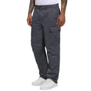 Pantalón masculino cargo con cintura elástica, gris oscuro.