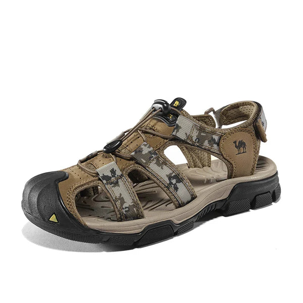 sandália masculina, antiderrapante, com fechamento de velcro, confortável e leve