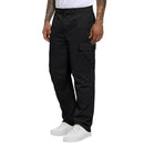 Pantalón masculino cargo con cintura elástica, negro.