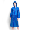 Chubasquero largo de mujer con capucha, azul