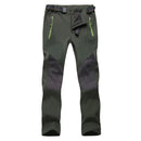 Pantalón térmico para hombre con forro polar resistente al viento, color verde