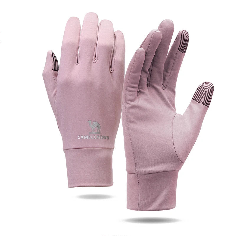 Guantes de pantalla táctil para mujer, transpirables y antideslizantes Guantes forrados de terciopelo, color rosa