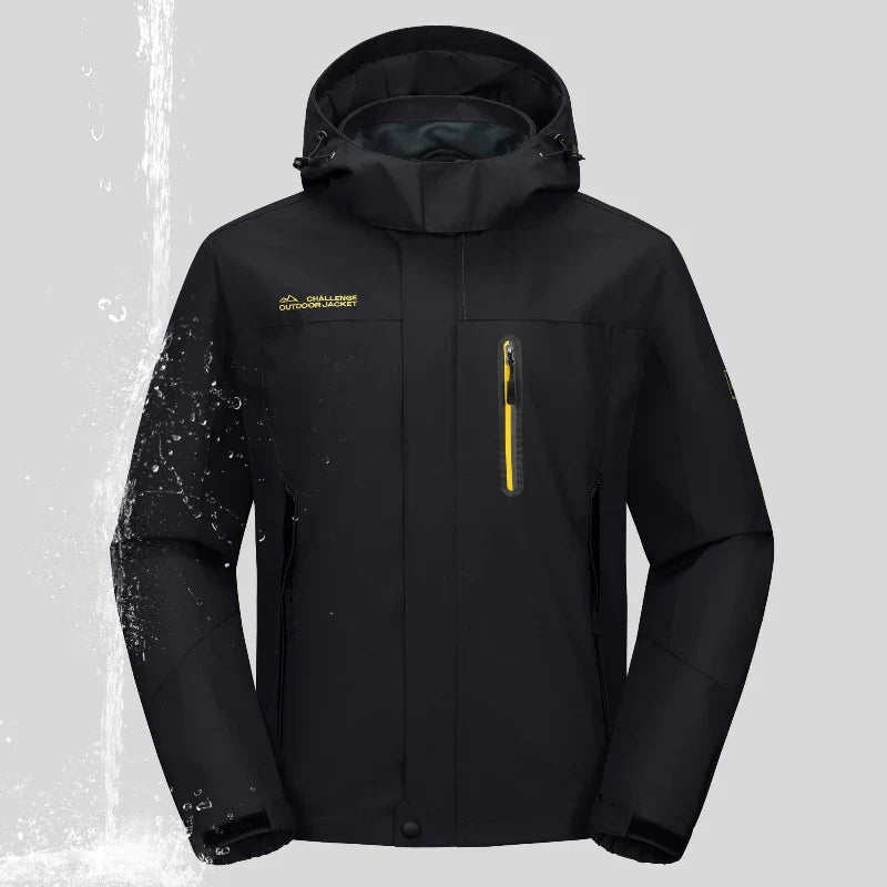 Chaqueta cortavientos deportiva, ligera, impermeable y forrada para hombre negro