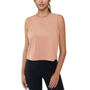 Camiseta sin mangas corta para mujer con protección UPF 50+. Tejido de poliéster, elastano, color beige