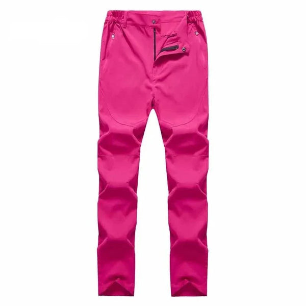 Pantalón femenino quick dry con protección solar UV, ligero y cómodo, rosa.