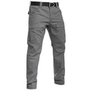 Pantalón masculino casual, tejido RIPSTOP poliéster, com varios bolsillos multifuncionales, gris.
