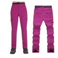 Pantalón femenino resistente al agua e
resistente al viento, rosa.