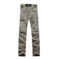 Pantalón impermeable convertible en bermuda, cintura elástica con ajuste, caqui.