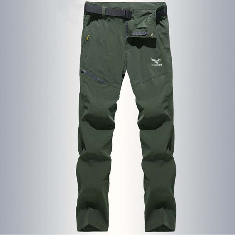 Pantalón masculino transpirable y de secado rápido, verde.