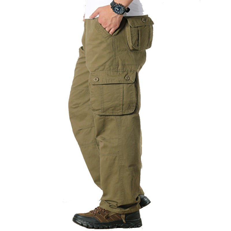 Pantalón masculino cargo, de alta resistencia y durabilidad, amarrilo.
