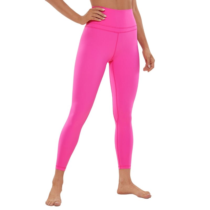 Legging femenina de cintura alta con elasticidad en 4 direcciones, rosa.