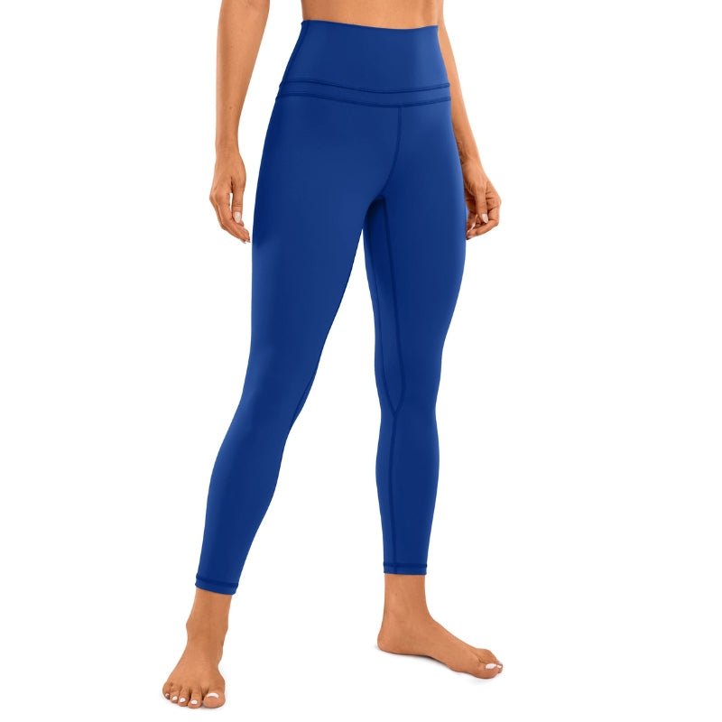 Legging femenina de cintura alta con elasticidad en 4 direcciones, azul real.