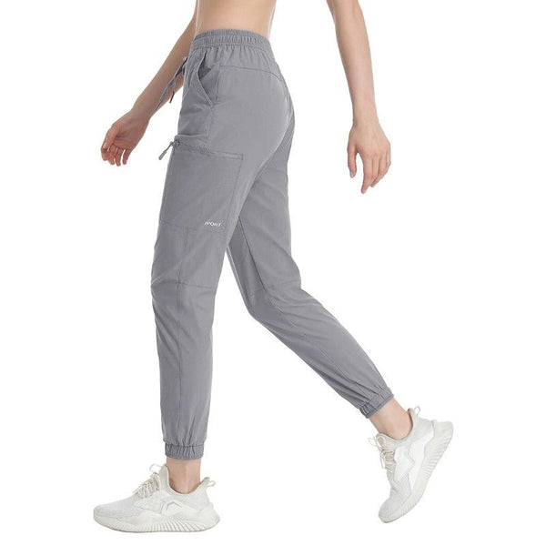 Pantalón femenino Quick Dry, ligero y cómodo, gris claro.