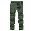Pantalón térmico masculino con forro de fleece interno, verde.