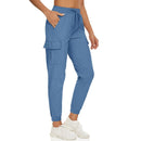 Pantalones elásticos para mujer, azul.