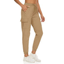 Pantalones elásticos para mujer, caqui.