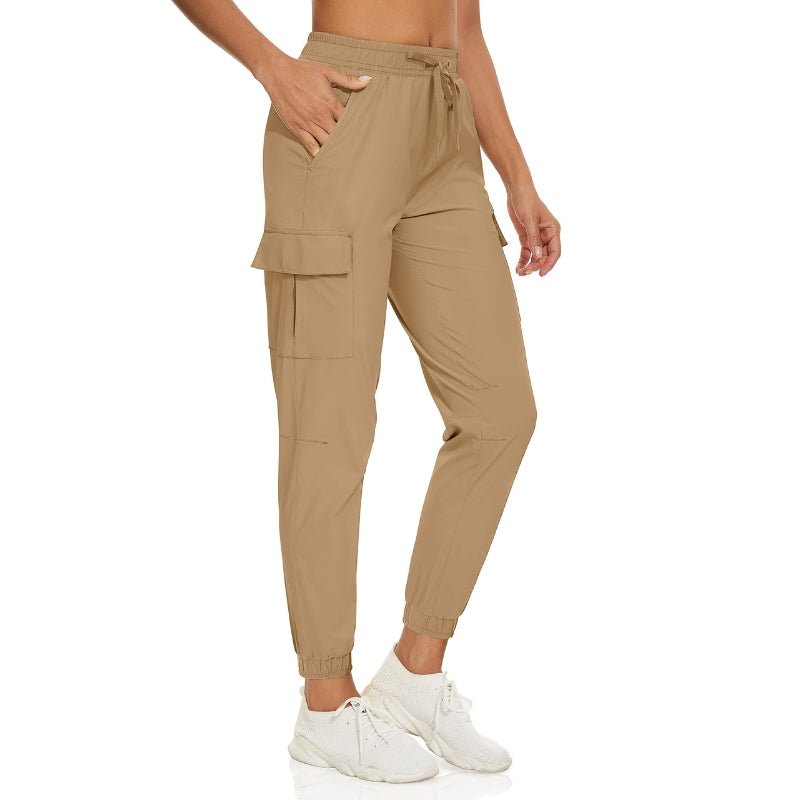 Pantalones elásticos para mujer, caqui.