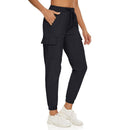 Pantalones elásticos para mujer, negro