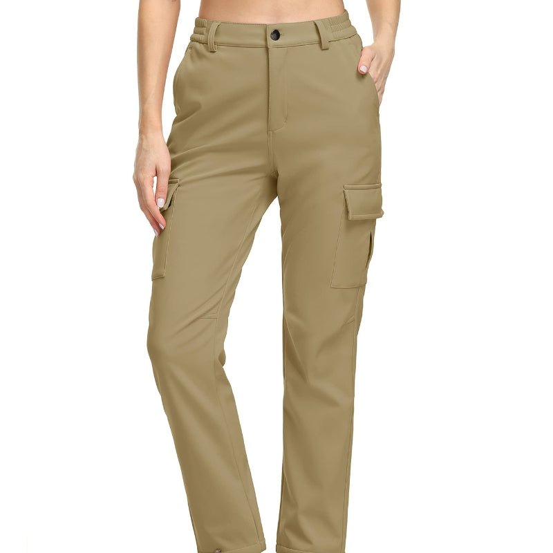 Pantalón cargo térmico para mujer,
tejido de poliéster, forro polar.
Caqui