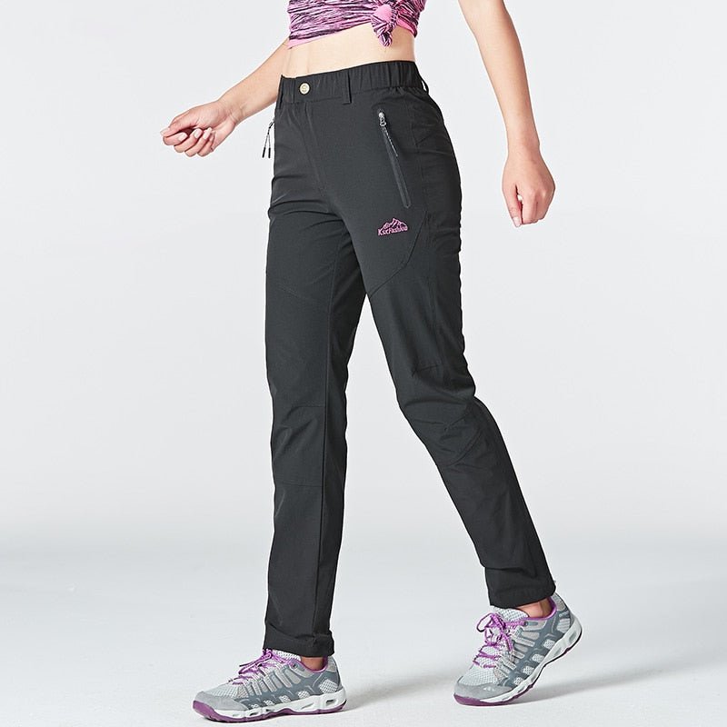 Pantalones de mujer con cintura elástica - Negro.
