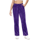 Pantalón deportivo de mujer de felpa, de textura suave y aterciopelada, Púrpura 