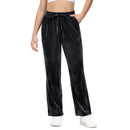 Pantalón deportivo de mujer de felpa, de textura suave y aterciopelada - Negra