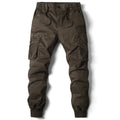 Pantalones de jogging para hombre,
Cintura elástica con cordón y bolsillos para las manos, cargo y traseros con solapa, café.