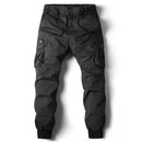 Pantalones de jogging para hombre,
Cintura elástica con cordón y bolsillos para las manos, cargo y traseros con solapa, negro.